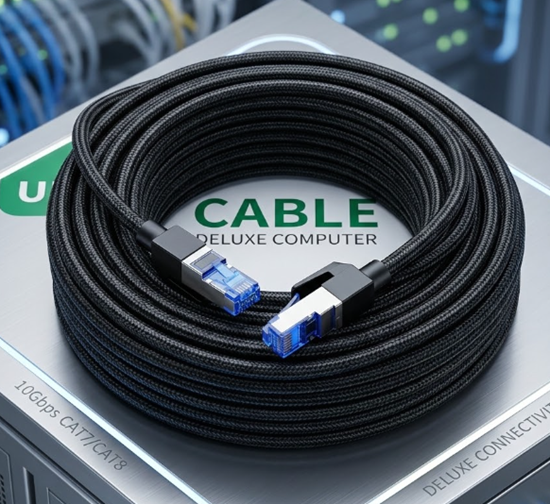 Cáp Mạng Cat8 Đúc Sẵn Bọc Dù Dài 20M UGREEN 30800 - 40Gbps, 2000MHz, RJ45